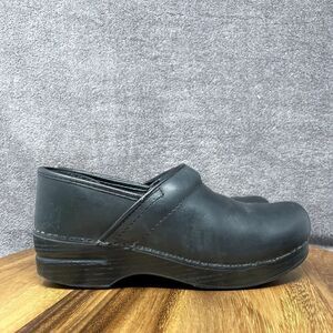 Dansko XP Professional Clogs Womens US 7.5 - 8 EU 38 Black Oiled Leather Nurse